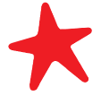 One Red Star Shape